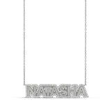 Personalized Fluted Pave Outline Name Necklace