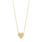Scattered Stone Puffy Heart Necklace