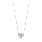 Scattered Stone Puffy Heart Necklace