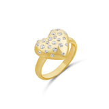 Scattered Stone Puffy Heart Ring