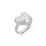 Scattered Stone Puffy Heart Ring