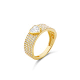 Pave Band with Center Heart