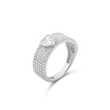 Pave Band with Center Heart