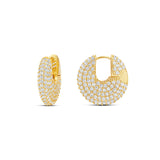 Pave Button Earrings
