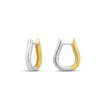 Two Tone U Shape Earrings