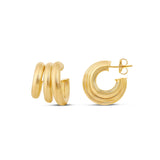 Triple Textured Hoops
