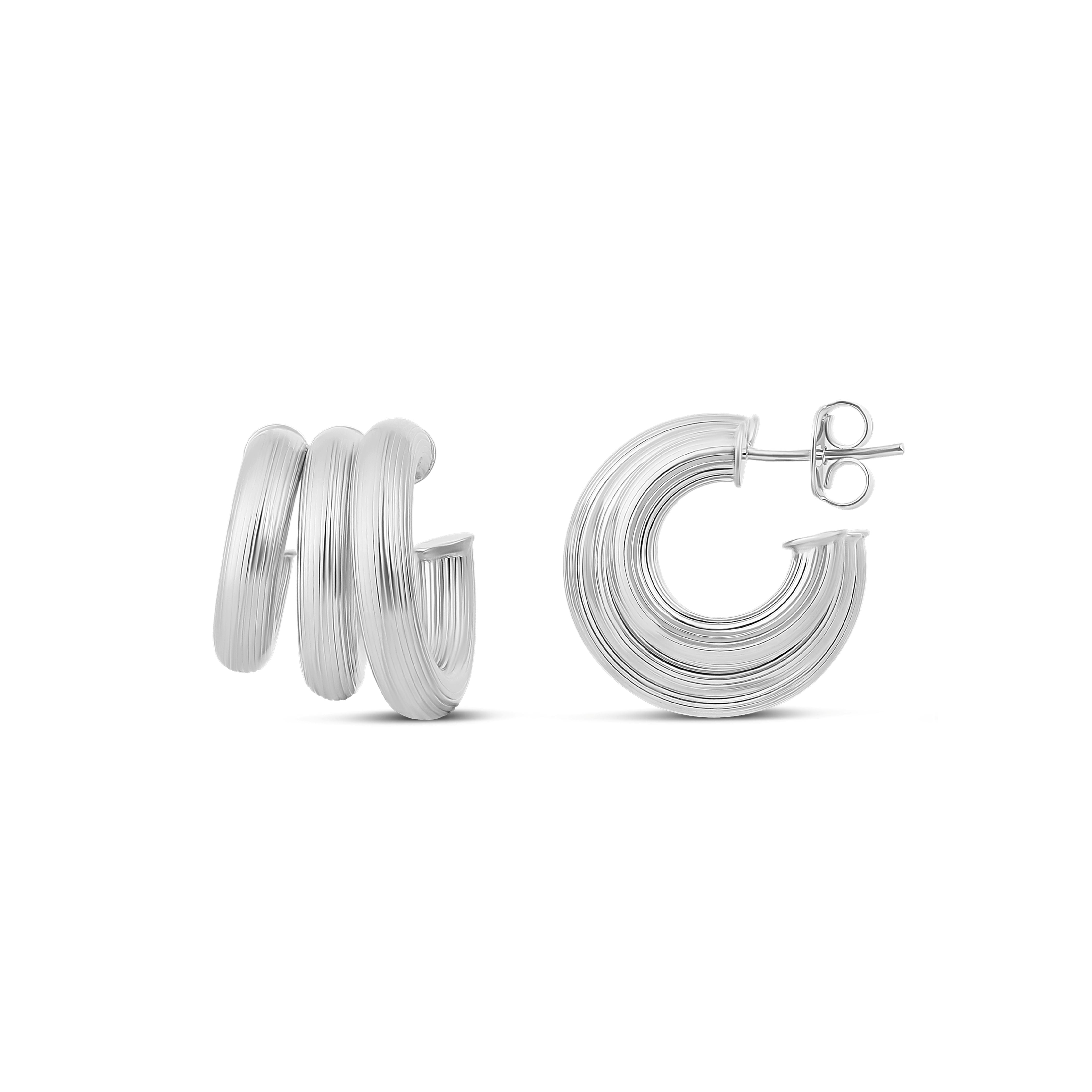 Triple Textured Hoops