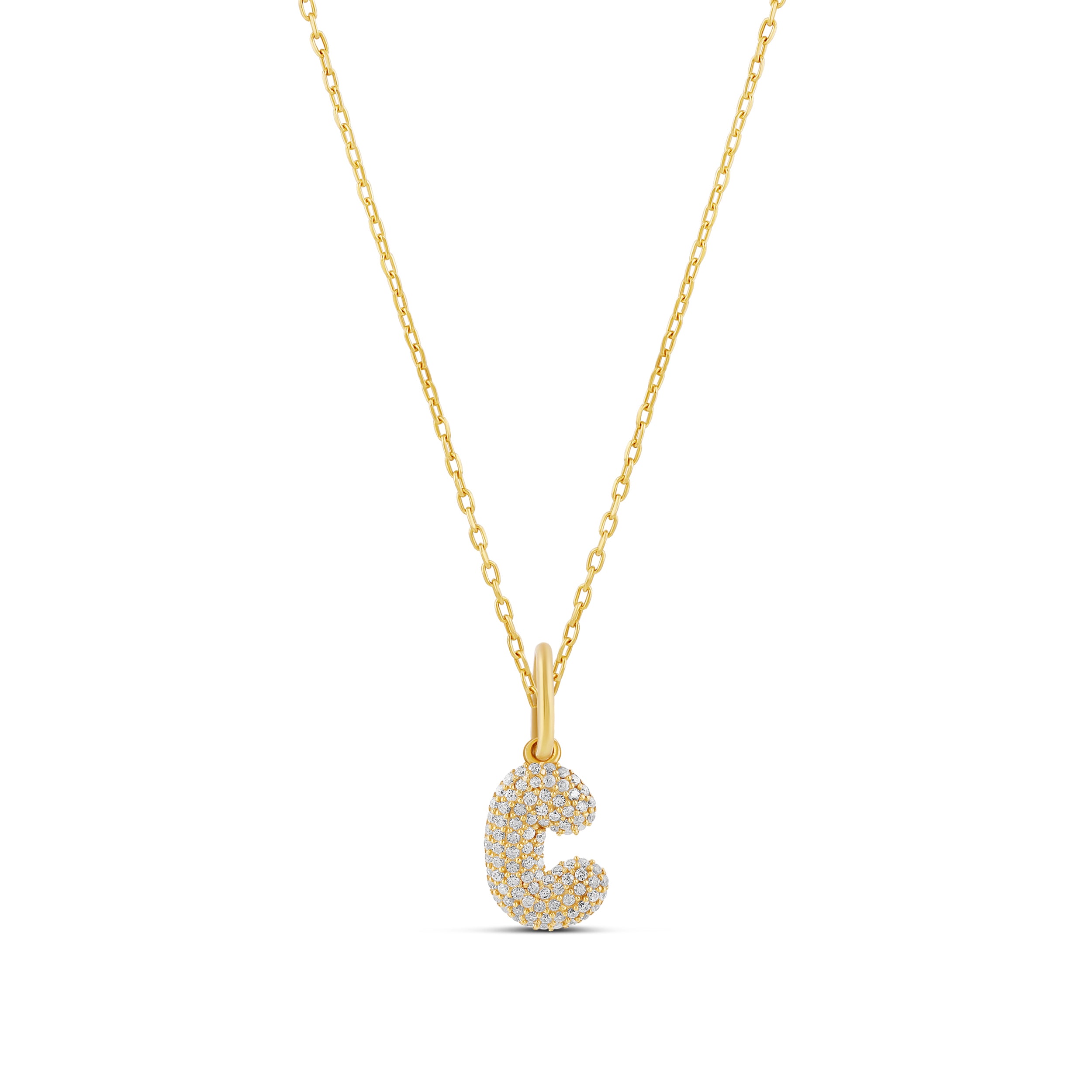 Mini Pave Bubble Initial