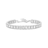 Bezel-Set Emerald Tennis Statement Bracelet