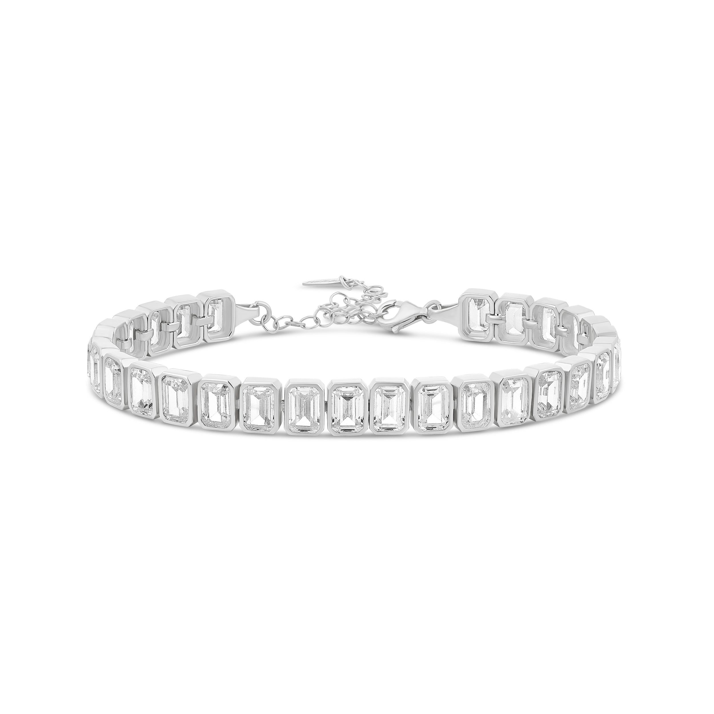 Bezel-Set Emerald Tennis Statement Bracelet