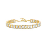 Bezel-Set Emerald Tennis Statement Bracelet