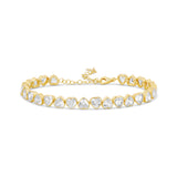 Alternating Bezel-Set Heart Tennis Bracelet