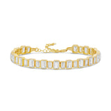 Mix Size Emerald Bezel-Set Tennis Bracelet