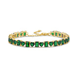 Heart and Emerald Shape Tennis Bracelet