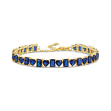 Heart and Emerald Shape Tennis Bracelet