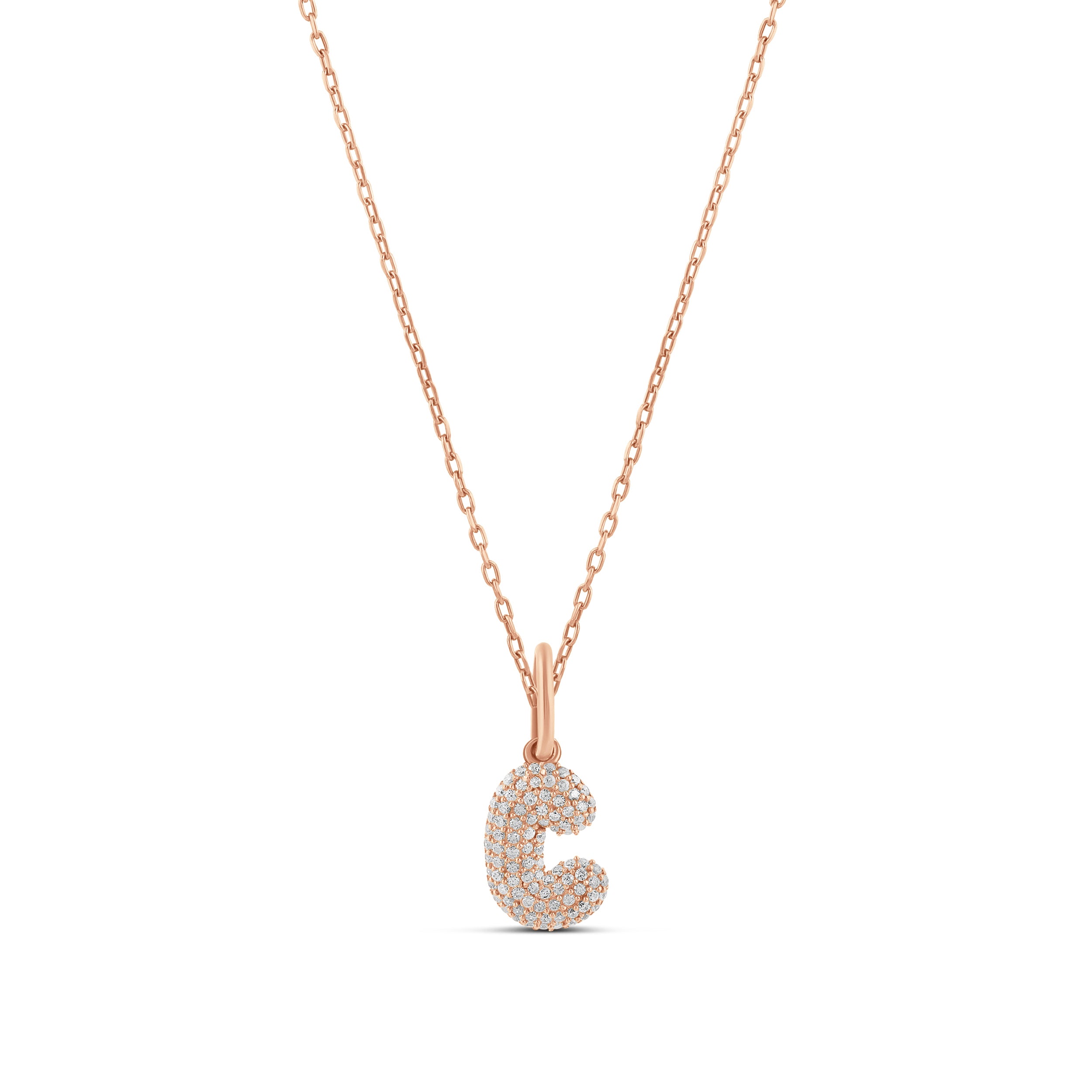 Mini Pave Bubble Initial