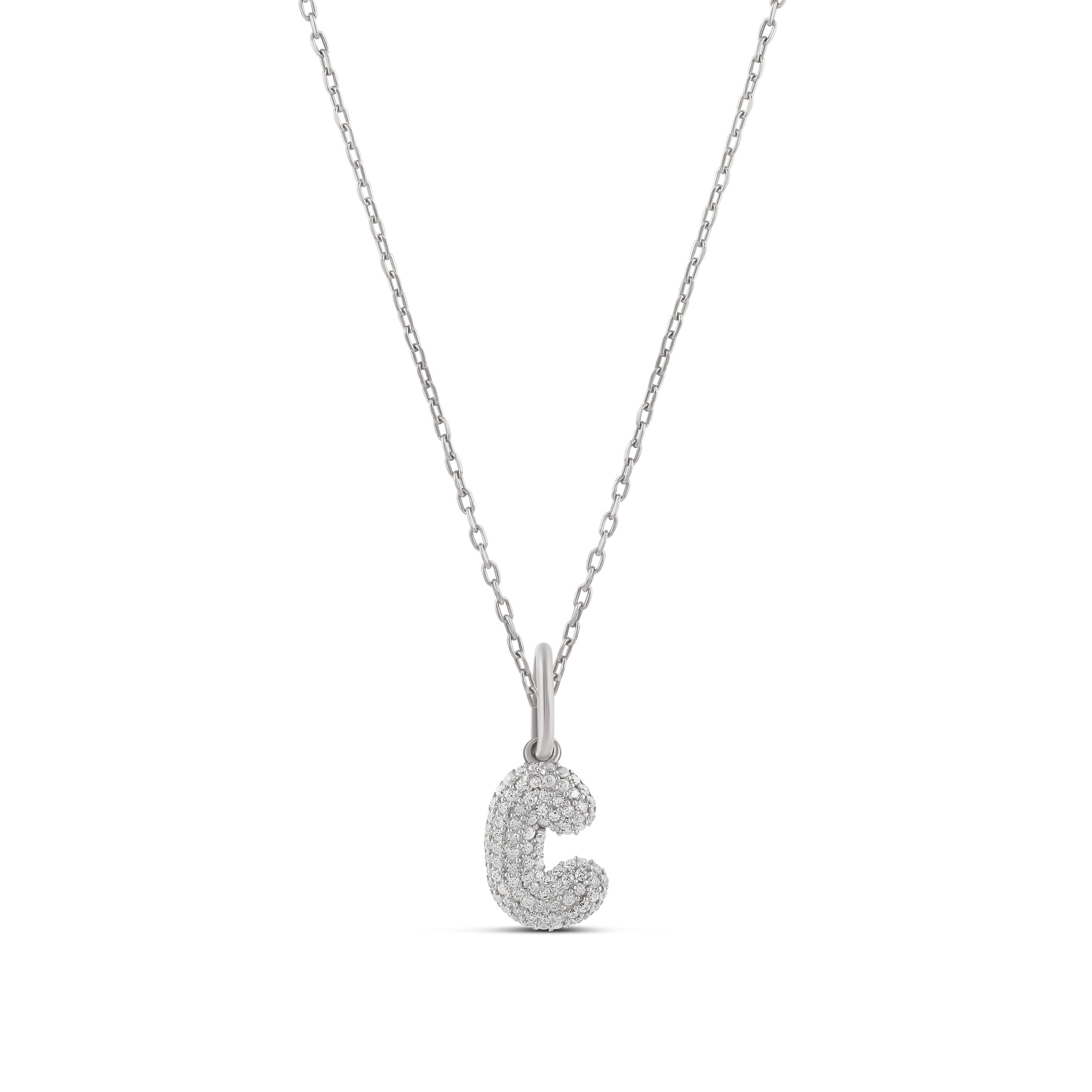 Mini Pave Bubble Initial