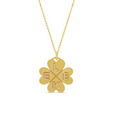 Personalized Four Leaf Clover Necklace