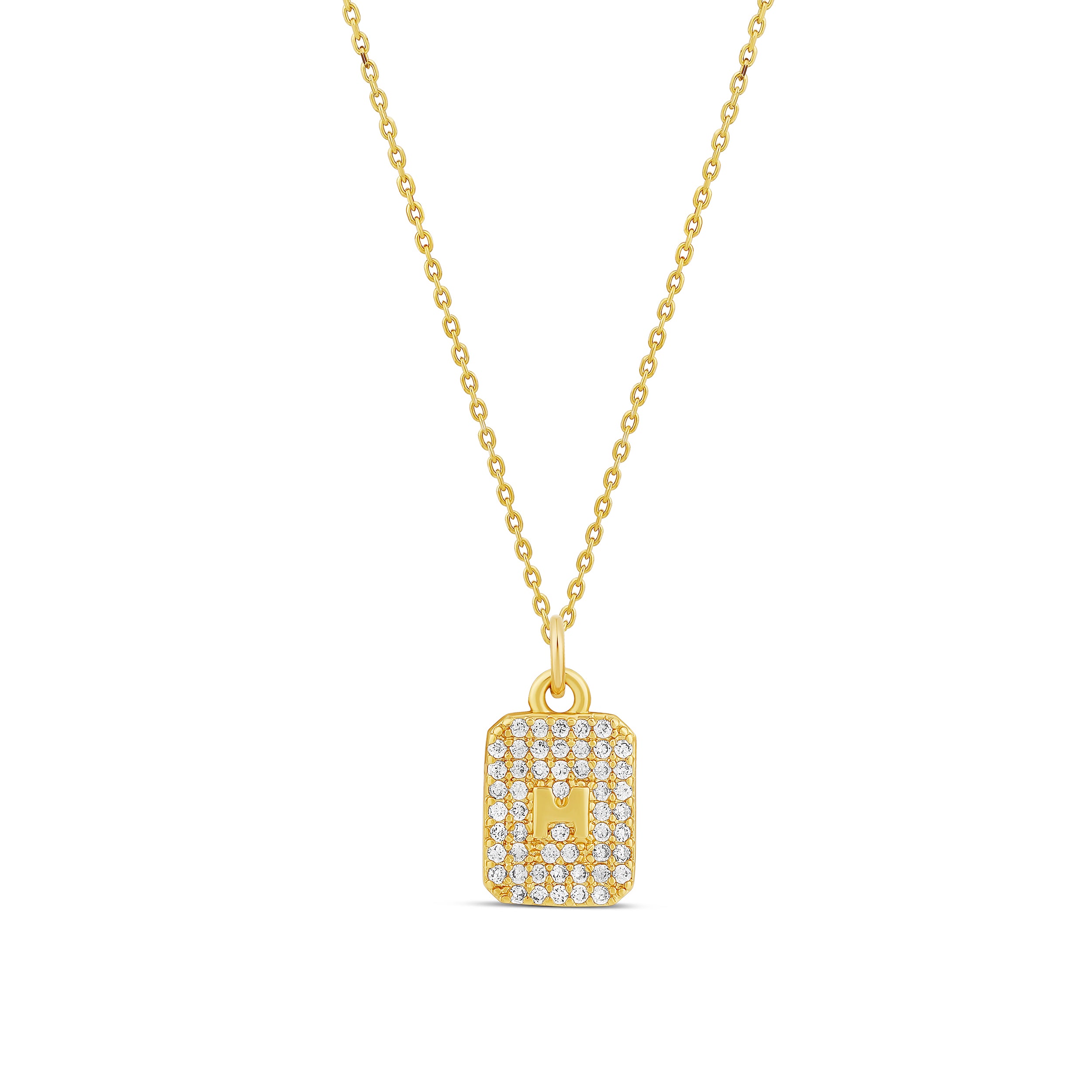 Mini Pave Initial Medallion