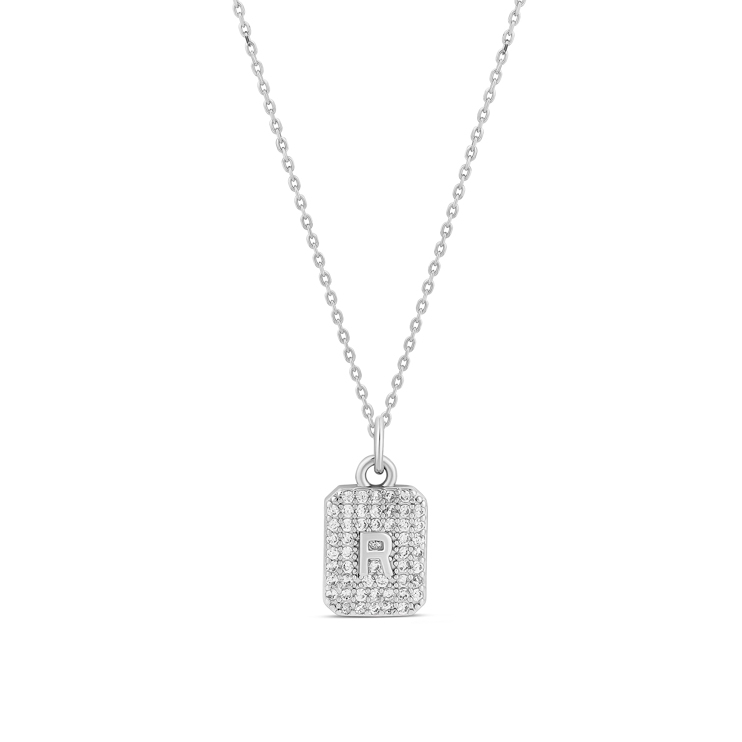 Mini Pave Initial Medallion