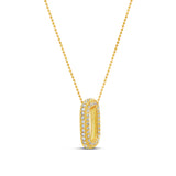 Oval Pave Charm Pendant Necklace