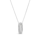 Oval Pave Charm Pendant Necklace