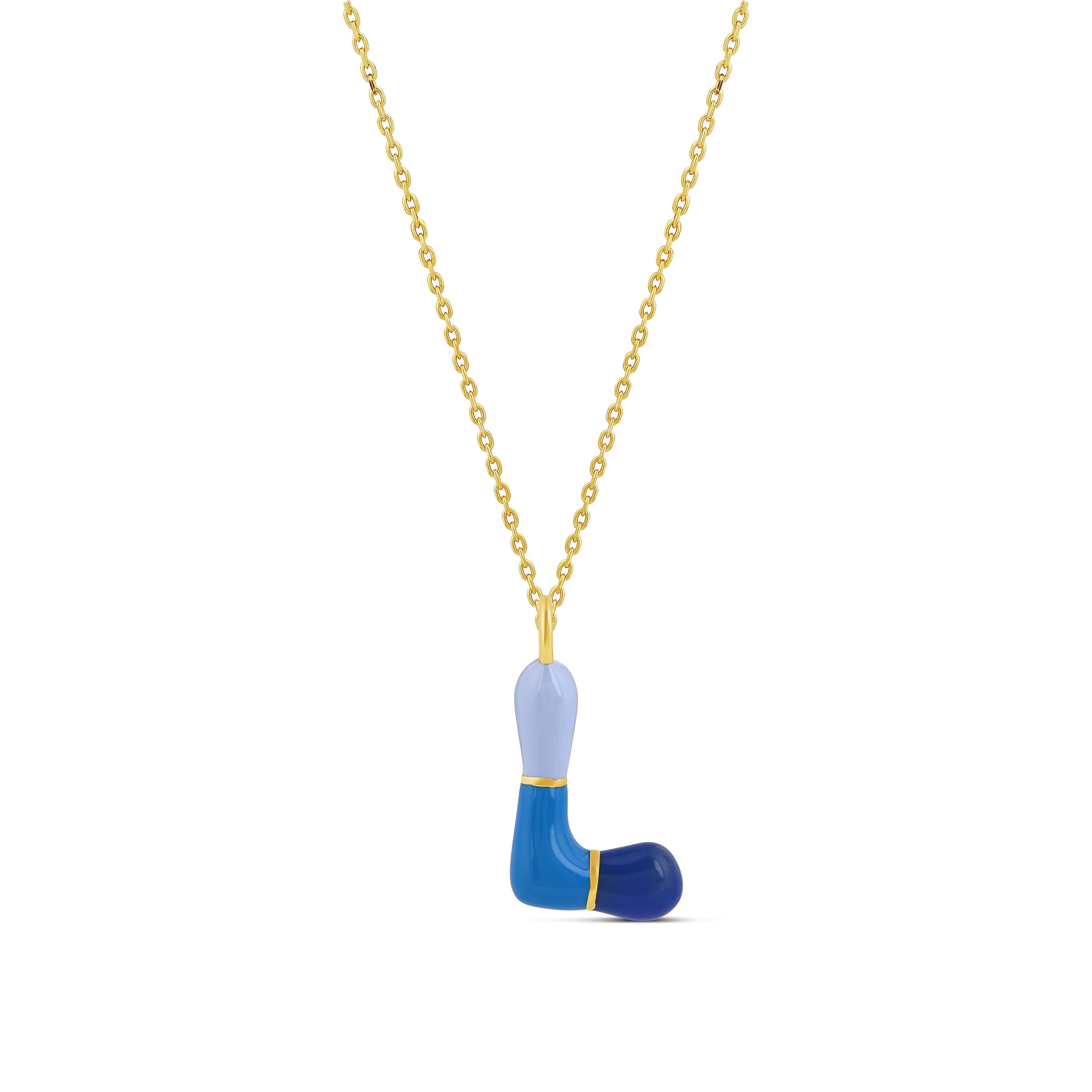Enamel Initial Retro Necklace