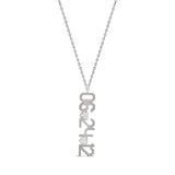 Personalized Date Charm With Fancy Heart Stones Necklace