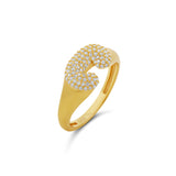 Personalized Pave Bubble Initial Ring