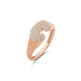 Personalized Pave Bubble Initial Ring