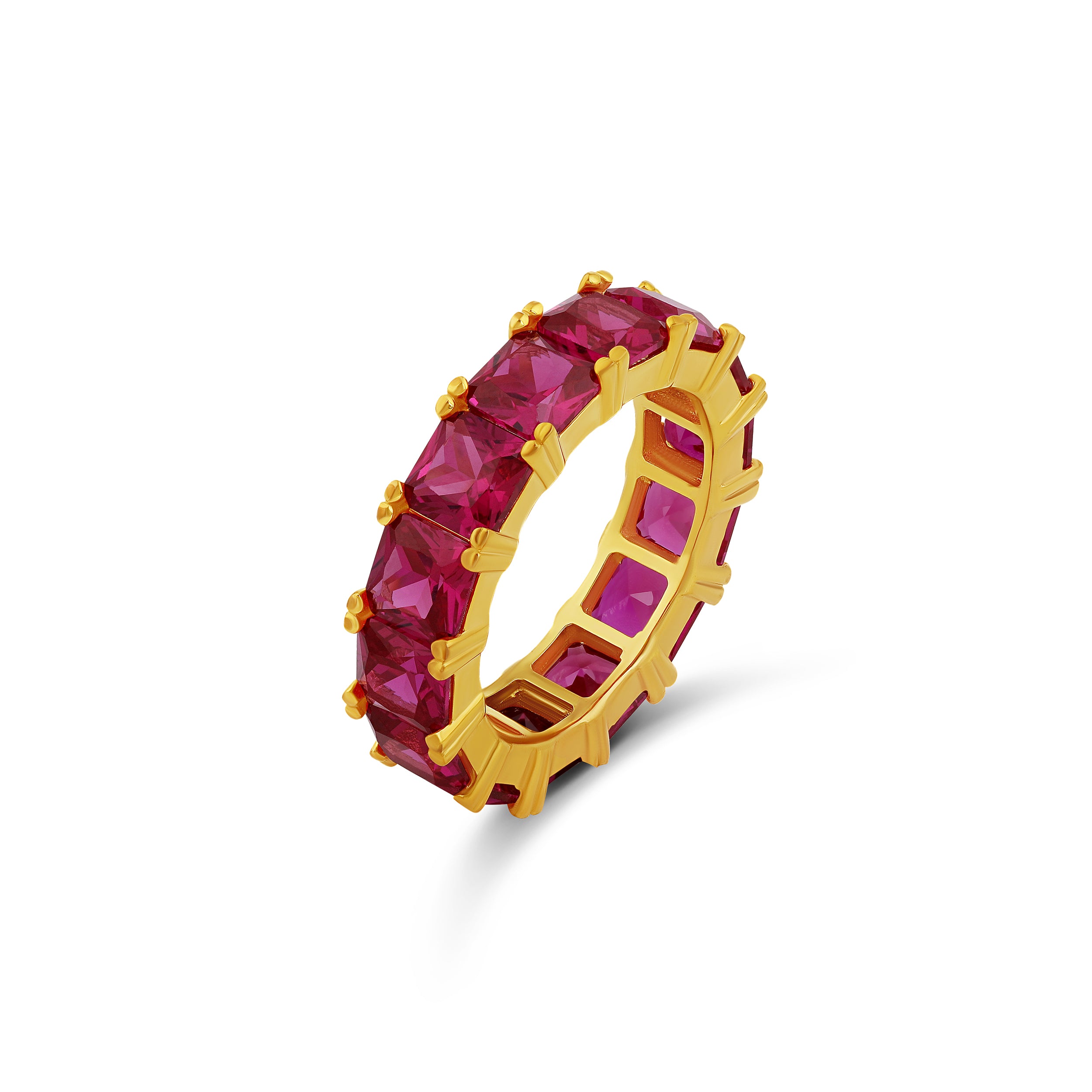 Emerald Prong-Set Eternity Band
