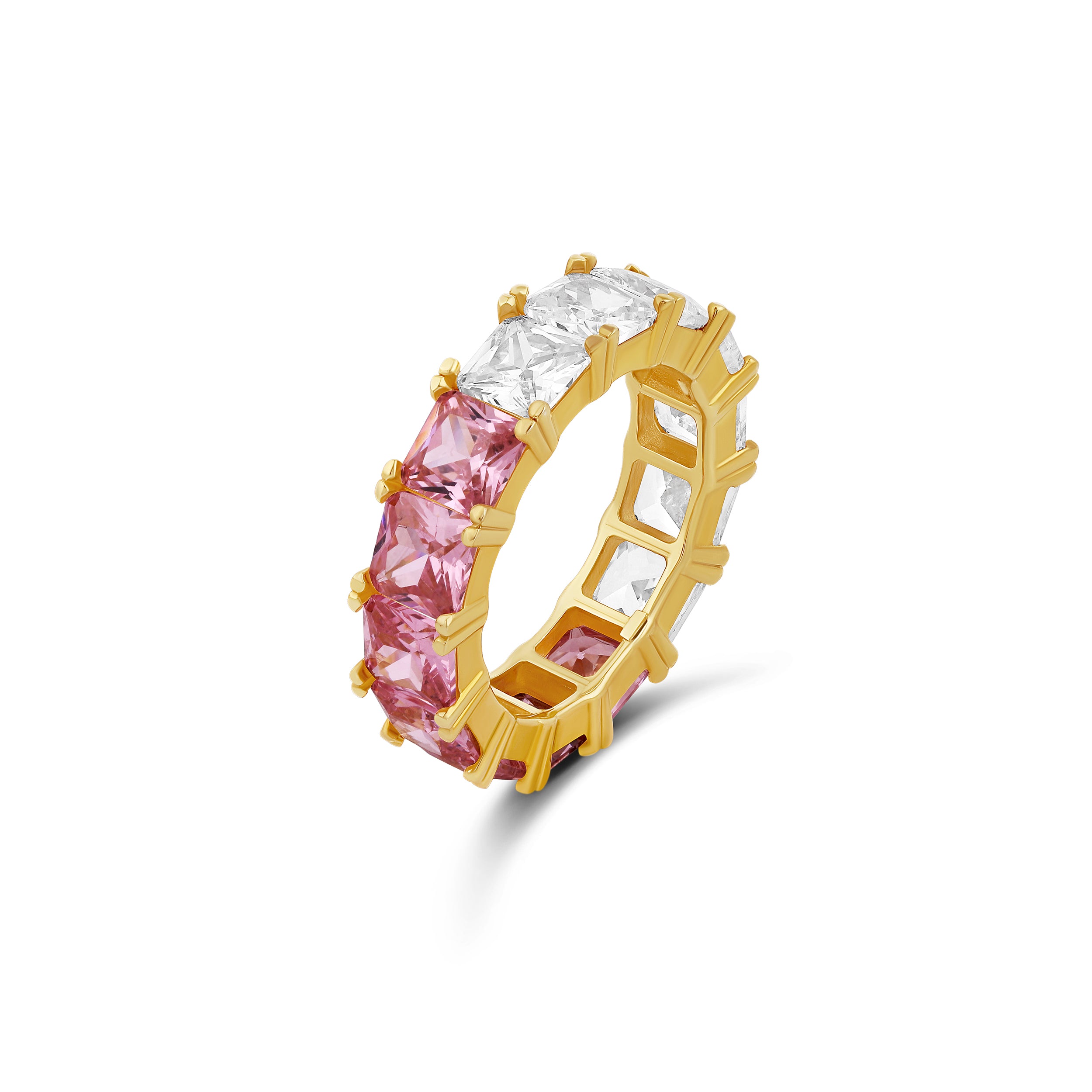 Emerald Prong-Set Eternity Band