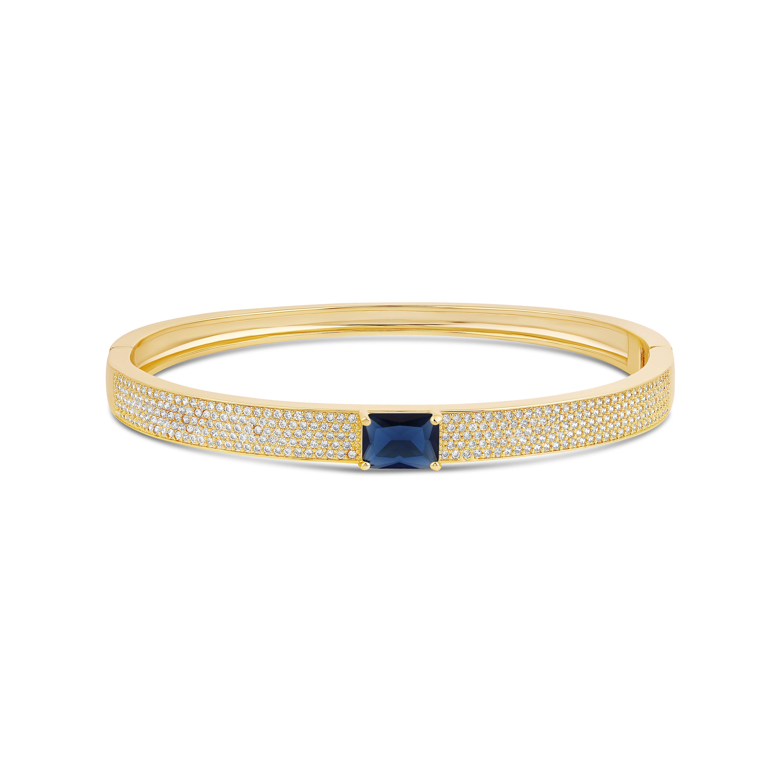 Pave Bangle with Center Stone