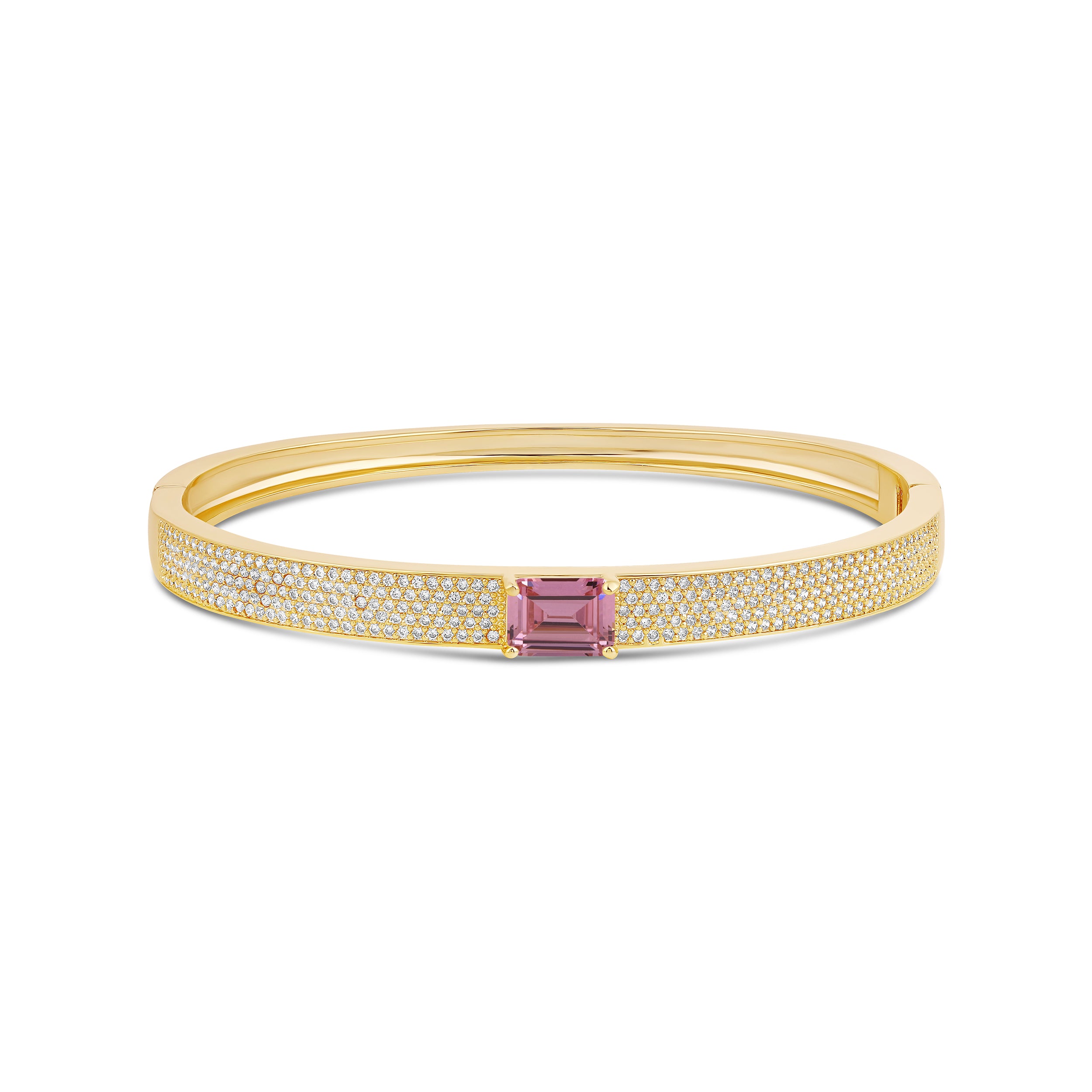 Pave Bangle with Center Stone