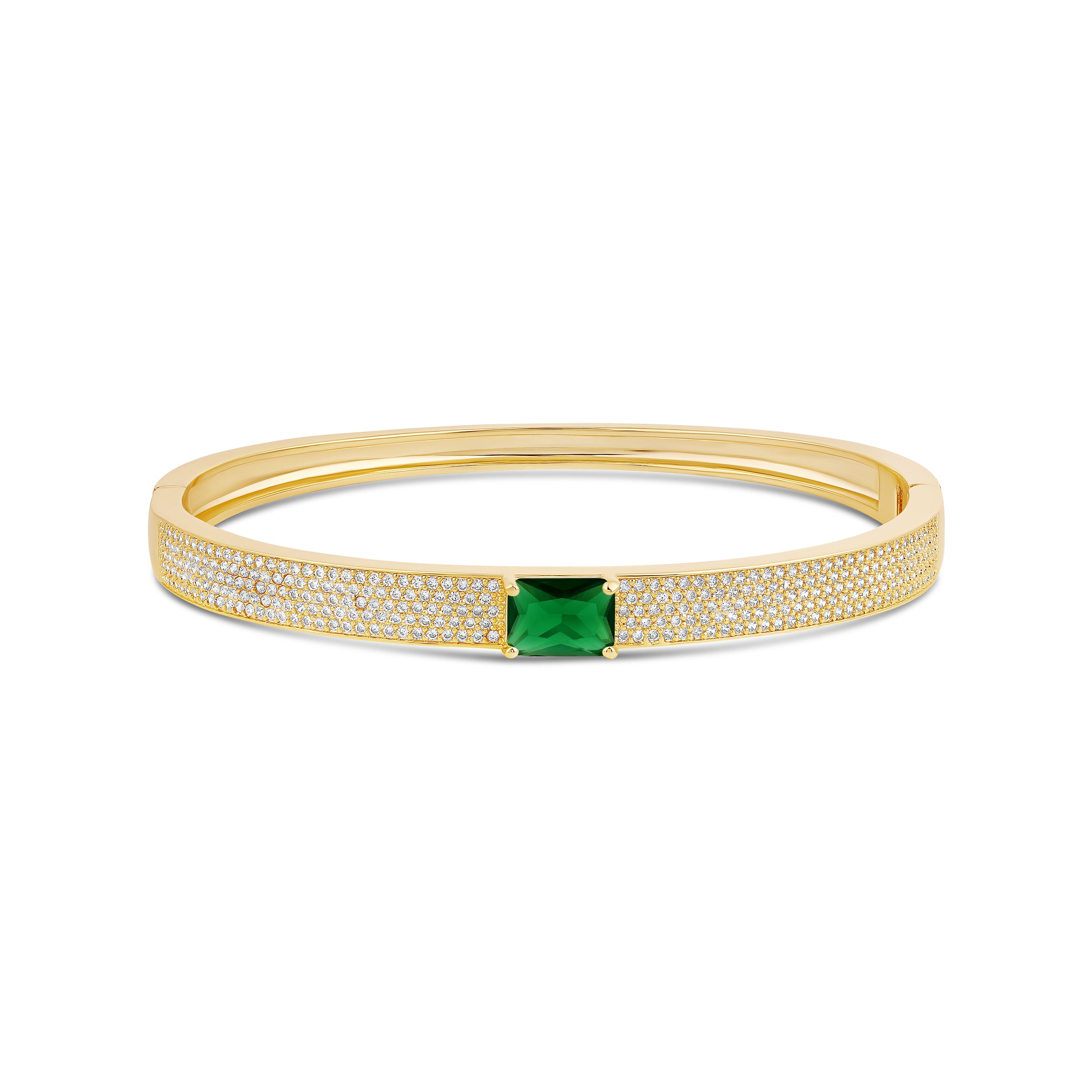 Pave Bangle with Center Stone