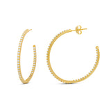 Thin Pave Hoops