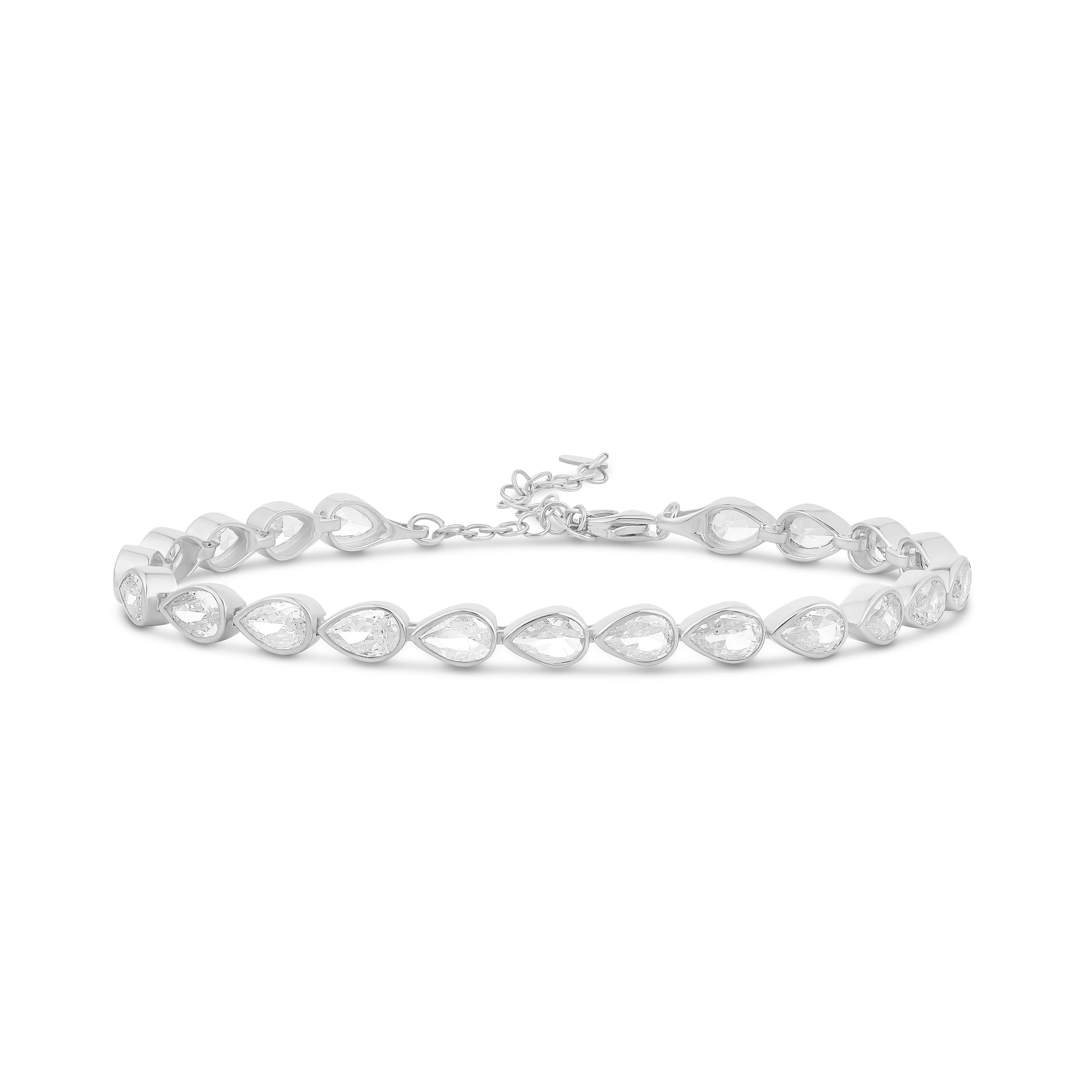 Bezel Set Pear Tennis Bracelet