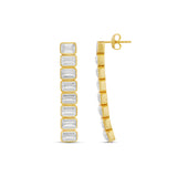 Emerald Bezel-Set Drop Earrings