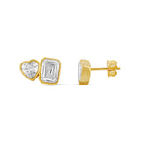 Two Stone Fancy Shape Bezel-Set Studs