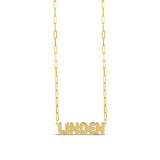 Personalized Bubble Letter Name on Paper Clip Chain Necklace