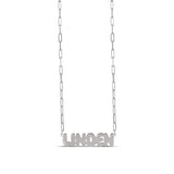 Personalized Bubble Letter Name on Paper Clip Chain Necklace