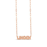 Personalized Bubble Letter Name on Paper Clip Chain Necklace
