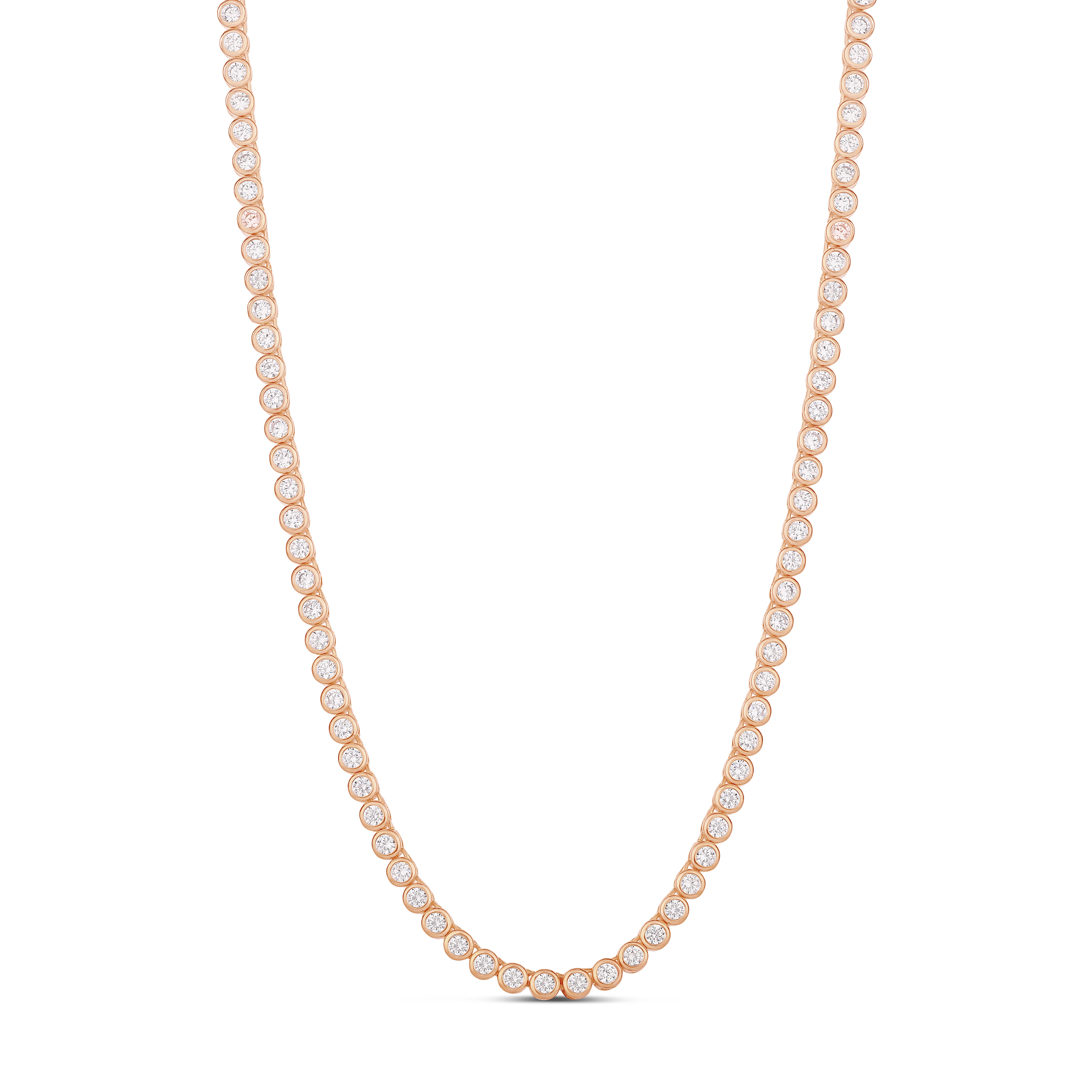 2mm Bezel-Set Classic Round Tennis Necklace