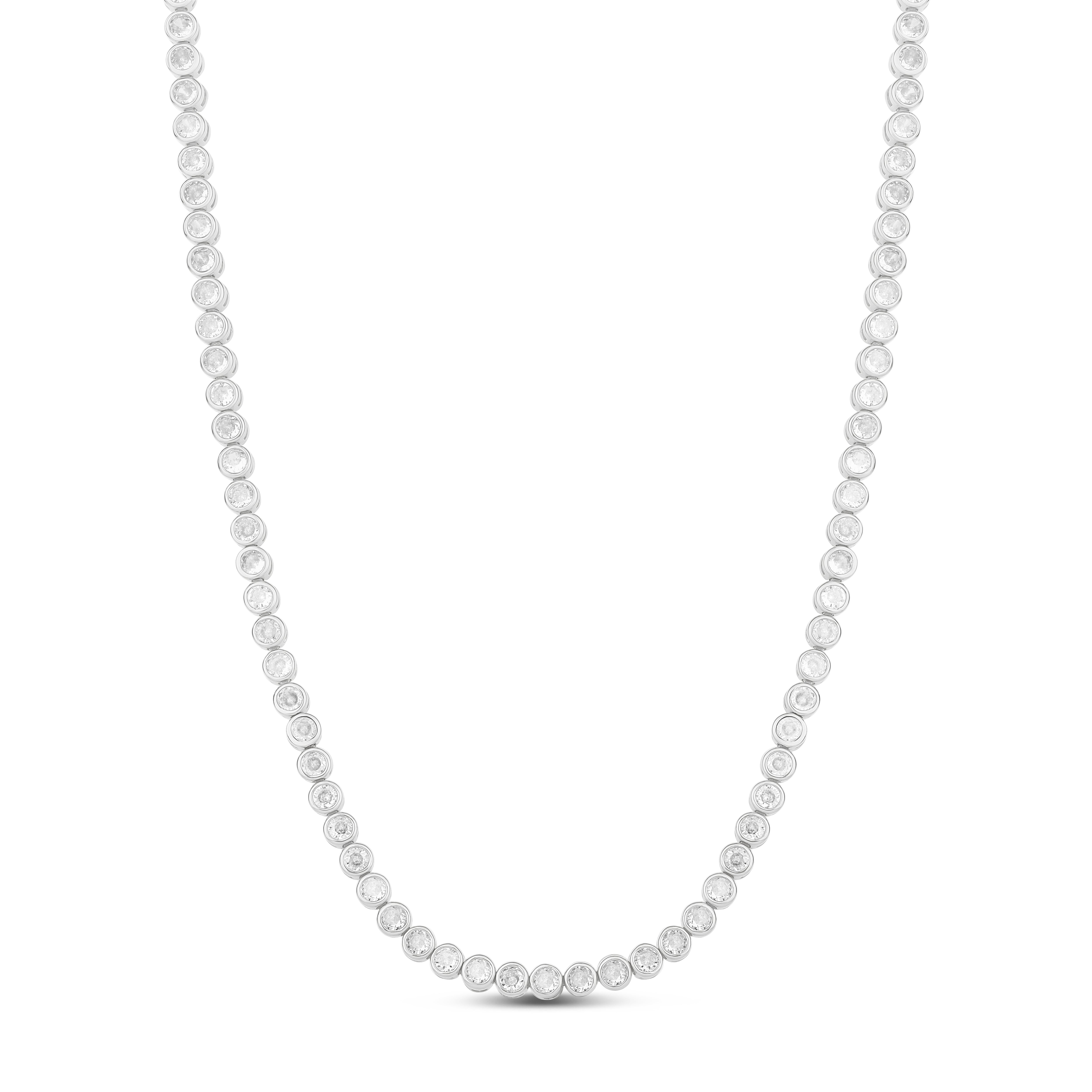 2mm Bezel-Set Classic Round Tennis Necklace