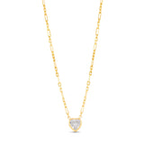 Bezel Heart Thin Paperclip Necklace