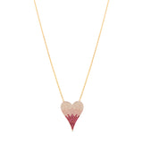 Large Pave Ombré Heart Necklace