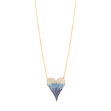 Large Pave Ombré Heart Necklace