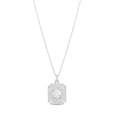 Square Pave Medallion Necklace