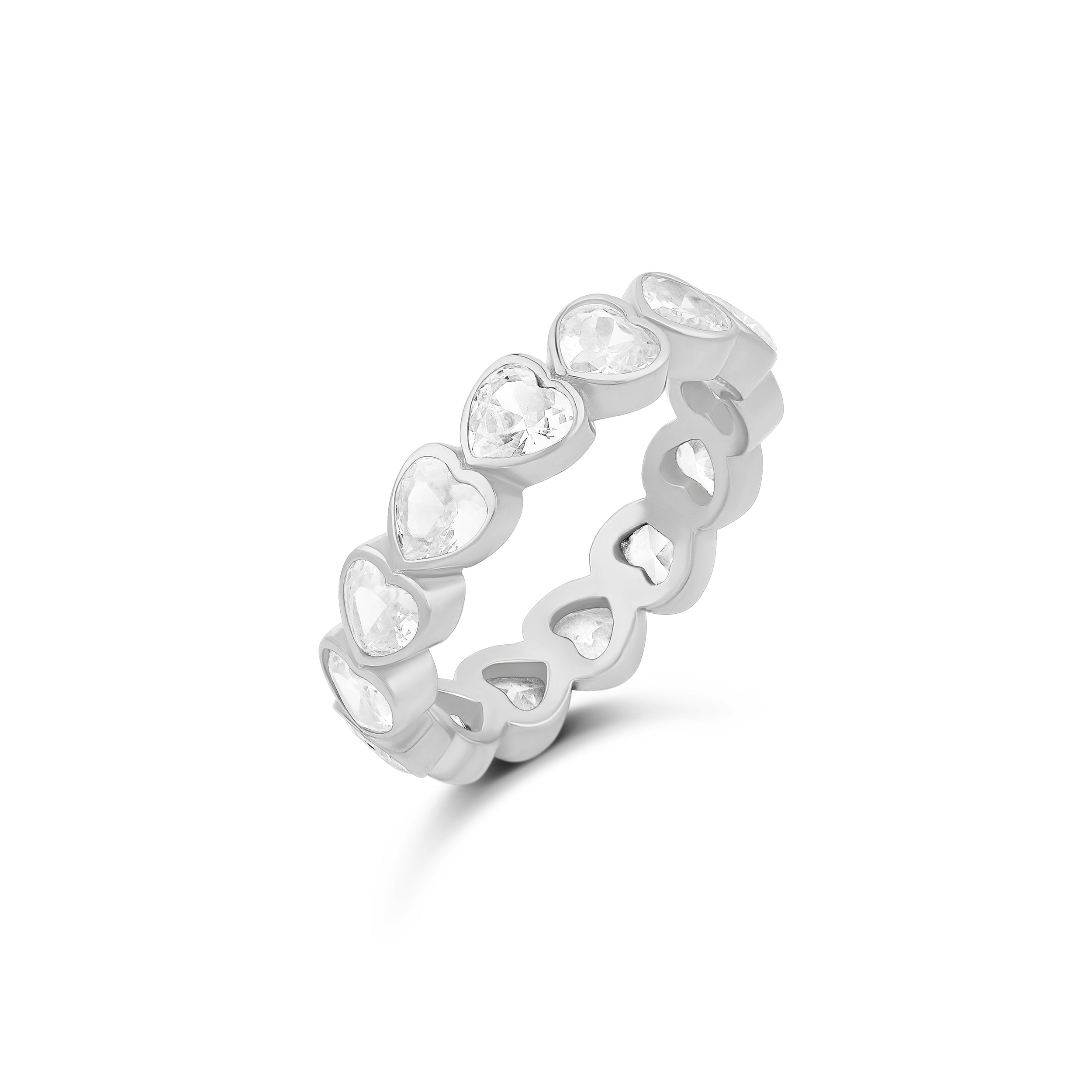 Heart Bezel-Set Eternity Band