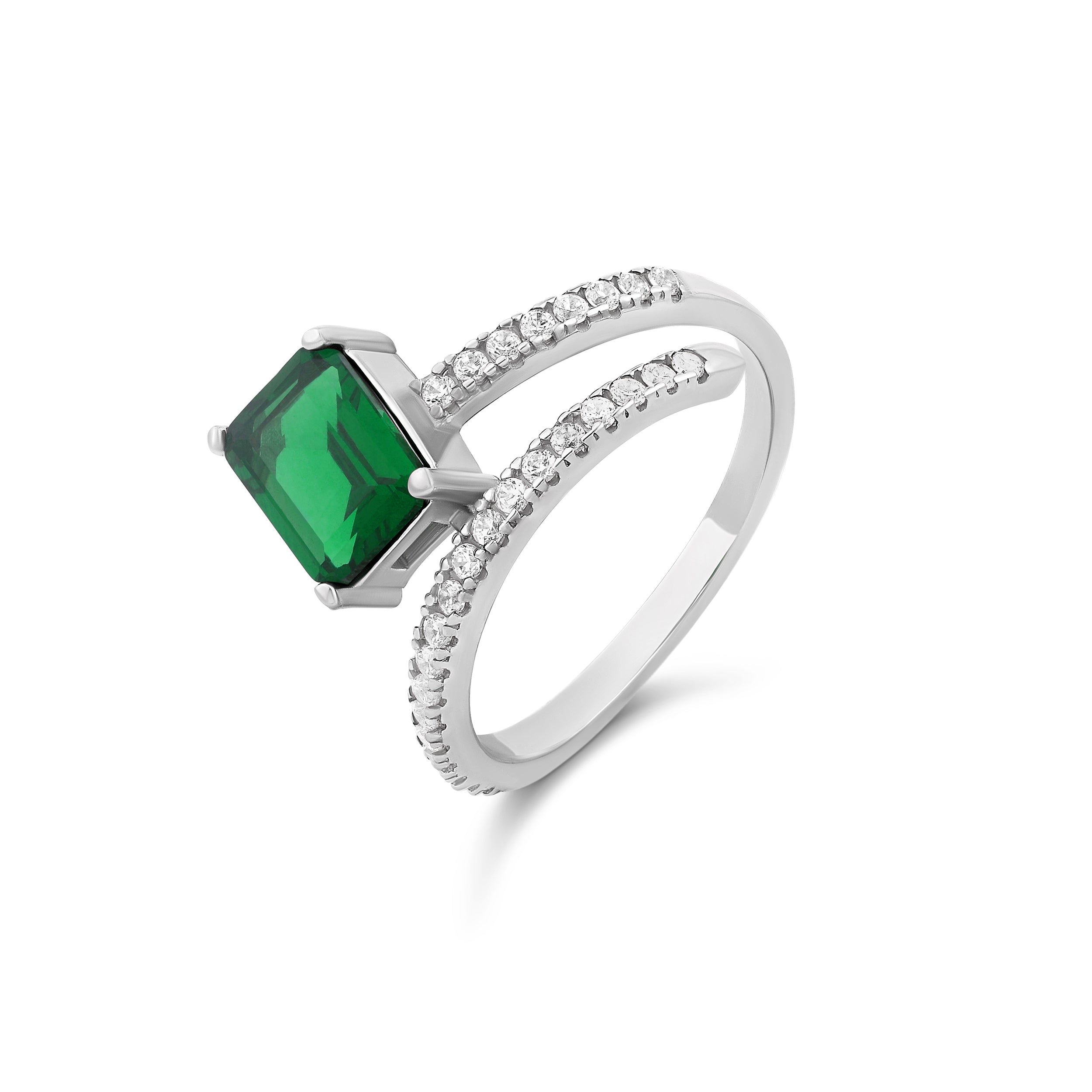Half Way Around Emerald Statement Ring